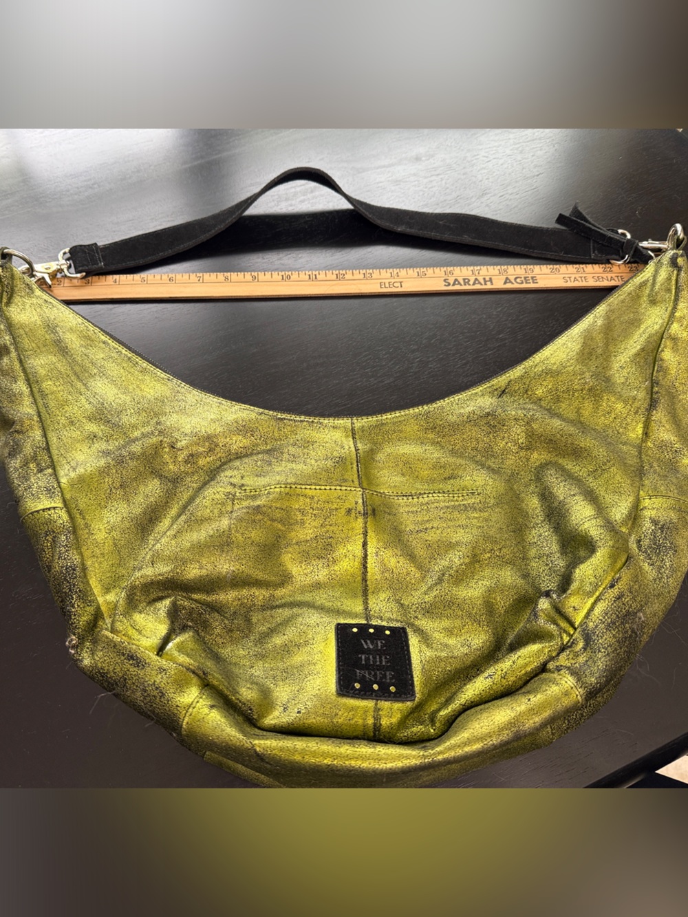 We The Free Metallic Chartreuse Shoulder Bag